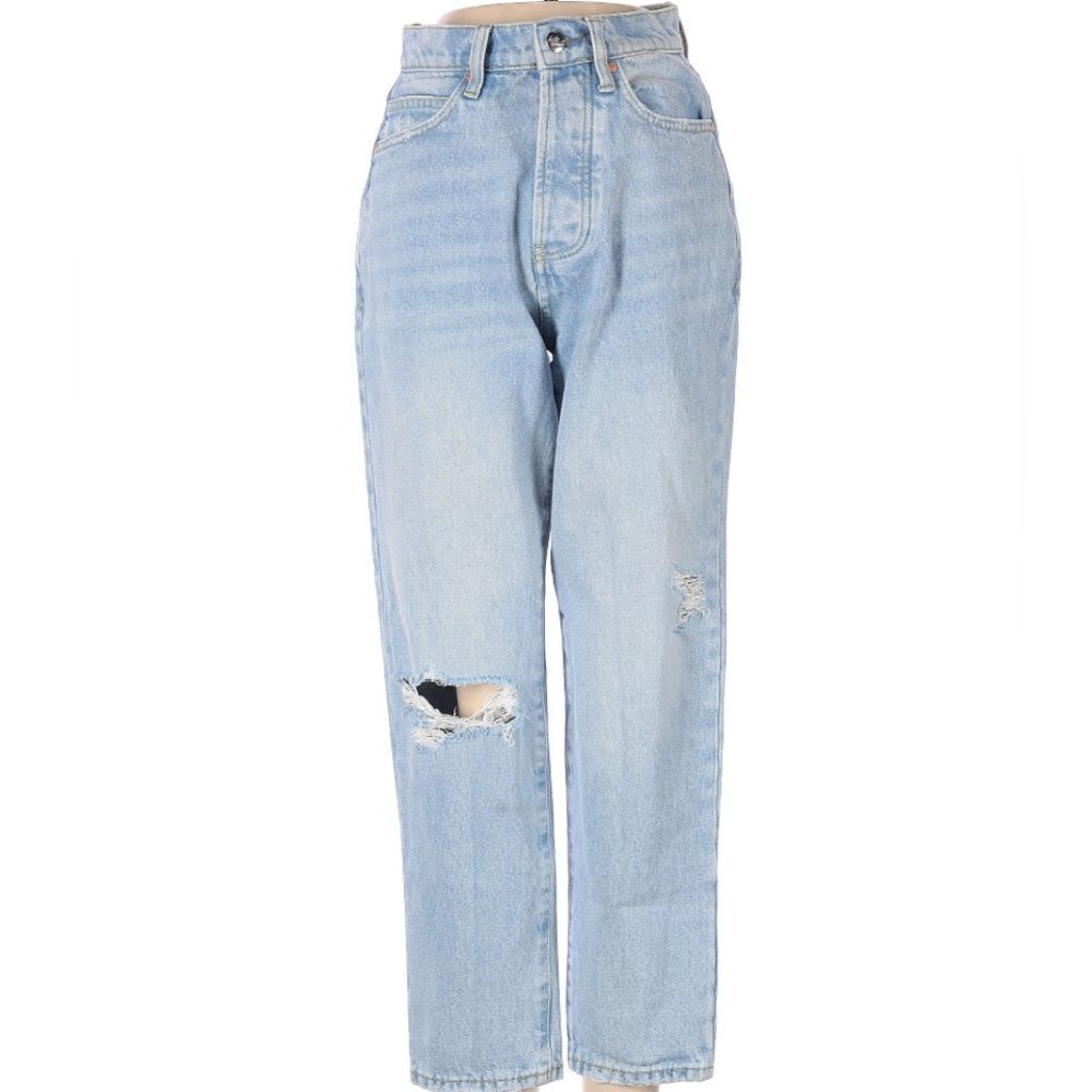 Betro Simone Women Distressed Light Wash High Rise High Waist Mom Jeans Size 29